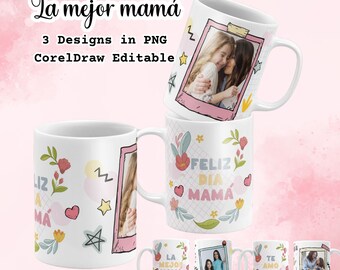 Feliz Dia Mama Te Amo Mama Te Quiero Taza Dia De Madres Png Mug Wrap Template Mothers Day Envoltura Taza Dia de Madres Diseños Abuela Design