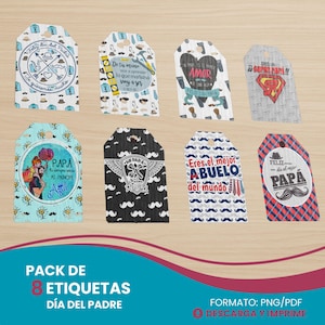 Feliz Dia Del Padre Printable Tag Etiquetas Dia Del Padre Fathers Day Tags In Spanish Feliz Dia Del Padre Papi Etiqueta Regalo Imprimible