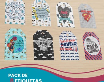 Feliz Dia Del Padre Printable Tag Etiquetas Dia Del Padre Fathers Day Tags In Spanish Feliz Dia Del Padre Papi Etiqueta Regalo Imprimible
