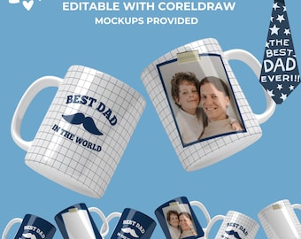 Dad Photo Mug Fathers Day Mug Wrap Picture Mug Template Png Dad Mug Photo Template Ever Best Dad In The World Mug Feliz Dia Del Padre Png
