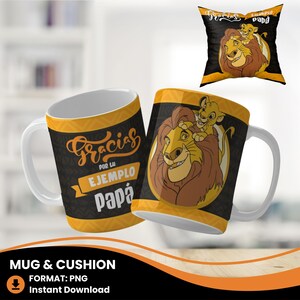 Gracias Papa Feliz  Dia Del Padre Feliz Dia Papa Cartoon Character Mug Wrap Png Fathers Day Mug Wrap In Spanish Mejor Papa Del Mundo Spanish