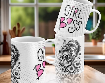 Girl Boss Mug Wrap Boss Lady Mug Png Sublimation Designs Boss Lady Coffee Cup Template For Girl Boss Mug Template Mujer Girl Boss Mug Png