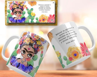 Frida Quotes Spanish Mug Wrap Kahlo Gifts Frida Png Wrap Around Mug Frida Coffee Mug Png Mexican Mug Wrap Sublimation Transfers Frida 11 oz