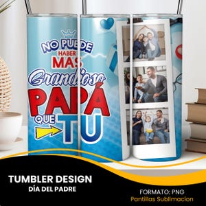 Dia Del Padre Photo Tumbler Wrap Png Sublimation Tumbler Spanish Dad Tumbler Wrap Photo Design 20 oz Sublimacion Spanish Fathers Day Designs