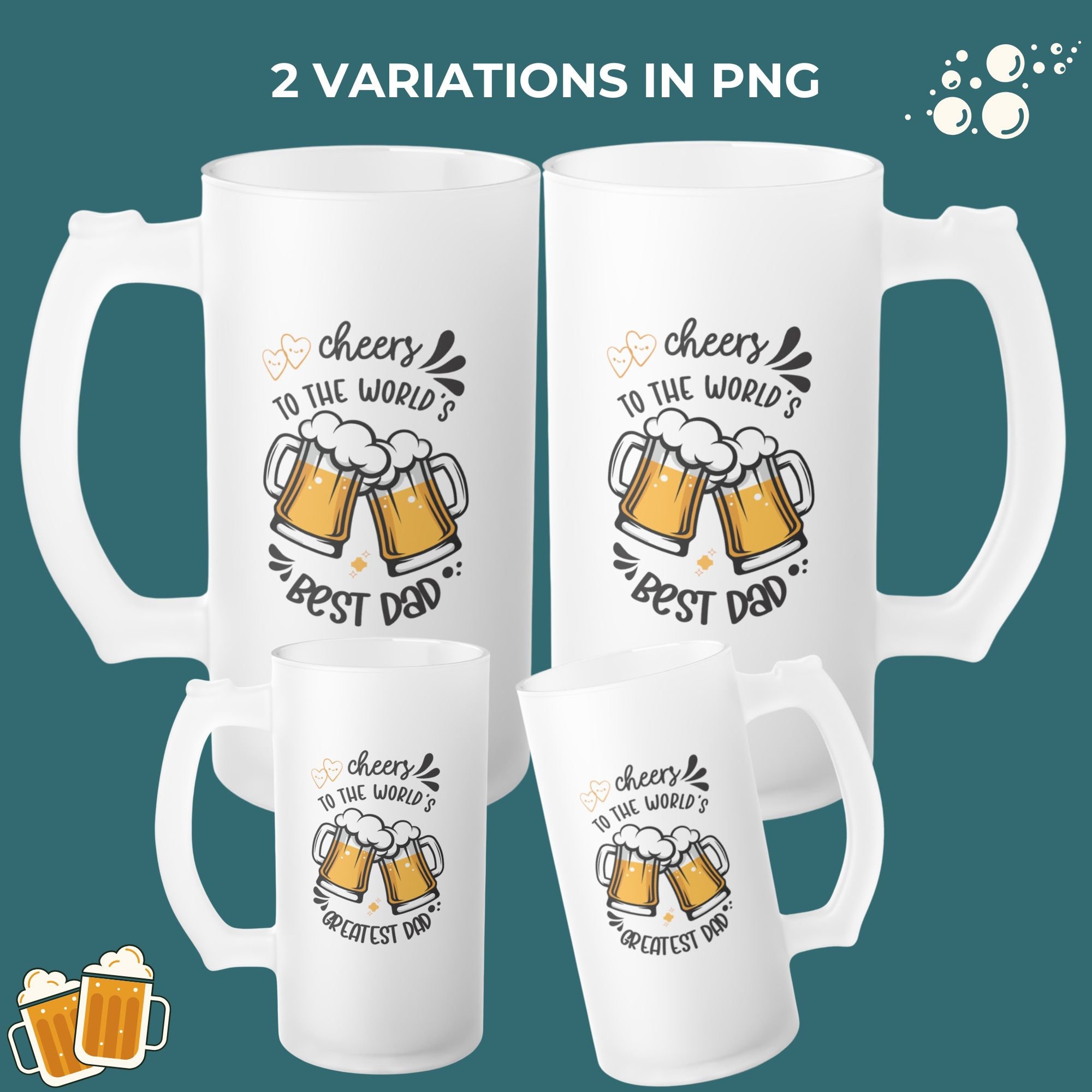 Best Dad Beer Mug for Dad Sublimation Wrap Happy Fathers Day Frosted