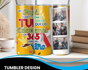 Spaanse sublimatieontwerpen beker wrap Del Día del Padre png beker foto-ontwerp 20 oz Dia de los Padres Diseños Sublimacion Papa Español