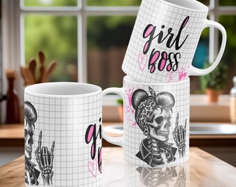 Girl Boss Mug Wrap Boss Lady Mug Png Sublimation Designs Boss Lady Coffee Cup Template For Girl Boss Mug Template 15 Oz Boss Lady Png Mug