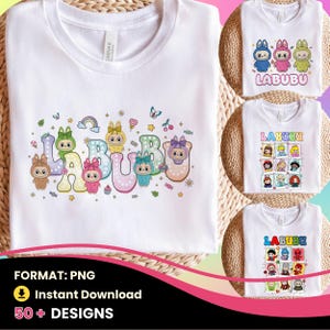 Labubu T シャツ デザイン プリント Labubu Png バンドル La Bubu 昇華デザイン Diseño Camisa Camisetas La Bubu Monster Png Cute Labubu Digital
