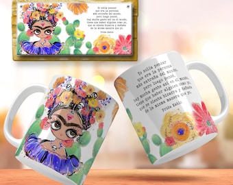Frida Quotes Spanish Frida Coffee Mug Wrap Frida Kahlos Png Wrap Around Mug Template Mexican Mug Wrap Mexico Freda Kahlo Sublimation Design