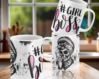 Girl Boss Mug Template Coffee Cup Template For Girl Boss Lady Mug Wrap Around  Sublimation Designs Downloads Boss Girl Sublimation Mug Png