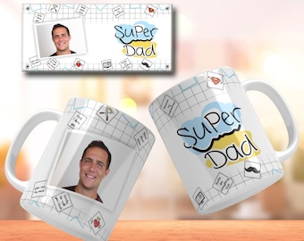 Super Dad Mug Wrap Worlds Best Dad Mug Png Designs For Fathers Day Mug Wrap Best Dad In World Template Wrap Around Mug Best Dad Ever Wrap