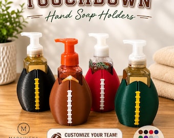 Touchdown Football Hand Soap Holder for Bath & Body Works Foaming Hand Soap | Sports Bathroom Decor | Football Fan Gift | Soap Bottle Stand