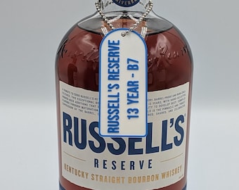 Russell's Reserve Bourbon Bottle Batch Tag | Premium Whiskey Bottle Label | Bourbon Collector Gift | Home Bar Decor | Whiskey Lover Gift