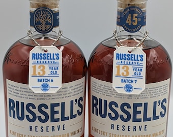 Russell's Reserve Bourbon Bottle Batch Tag | Premium Whiskey Label | Bourbon Collector Gift | Home Bar Decor | Whiskey Lover