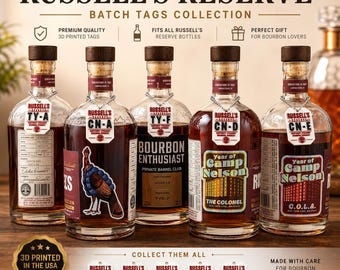 Russell's Reserve Store Pick Bourbon Bottle Batch Tag | Premium Whiskey Label | Bourbon Collector Gift | Home Bar Decor | Whiskey Lover
