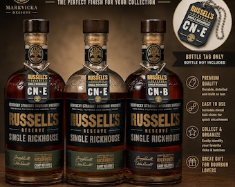 Russells Reserve Single Rickhouse Bottle Tag | Camp Nelson B, C, E, and F | Bourbon Bottle Neck Tag | Whiskey Collector Gift