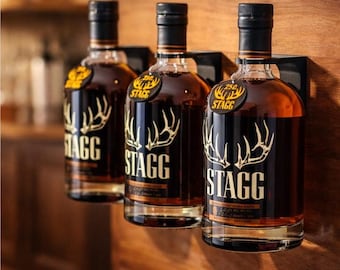 Stagg Jr 750ml Bourbon Display Shelf | Floating Whiskey Bottle Wall Mount | Home Bar Decor | Bourbon Lover Gift | Collector Display
