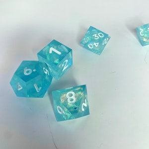ice ice baby- light blue iridescent dnd dice
