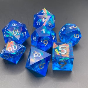 Heart of the Ocean - blue iridescent dnd dice