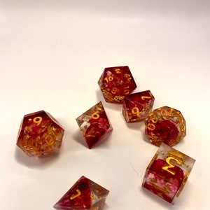 Vampire Kiss- red and gold Halloween Dice