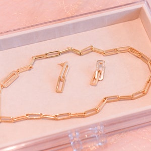 18K Gold Paperclip Chain Necklace | Gold Link Two Side Necklace | Mother of Pearl | Diamond | Rare find | Festival Accessories | Coachella