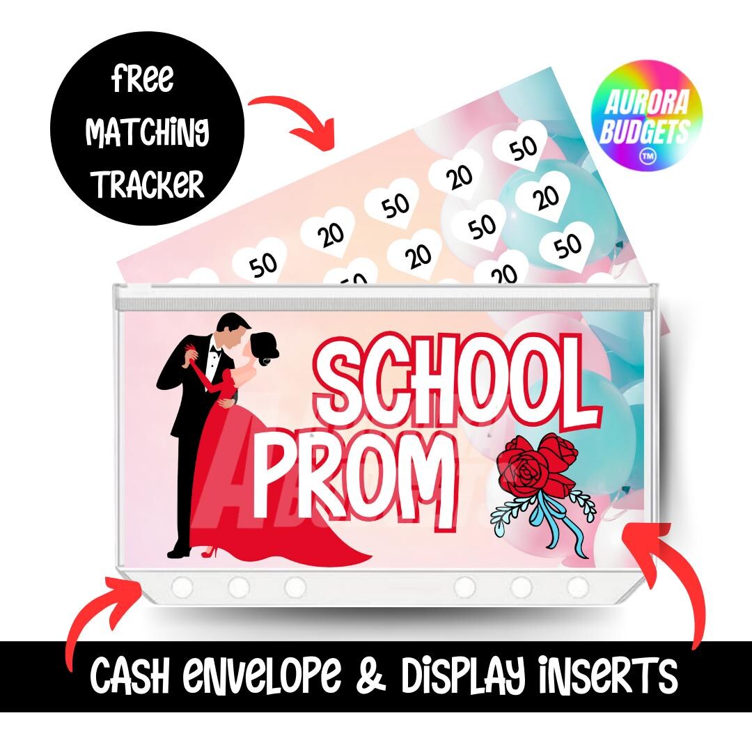 SCHOOL PROM Laminated Display Insert, Tracker and Cash Wallet, for A6 ...