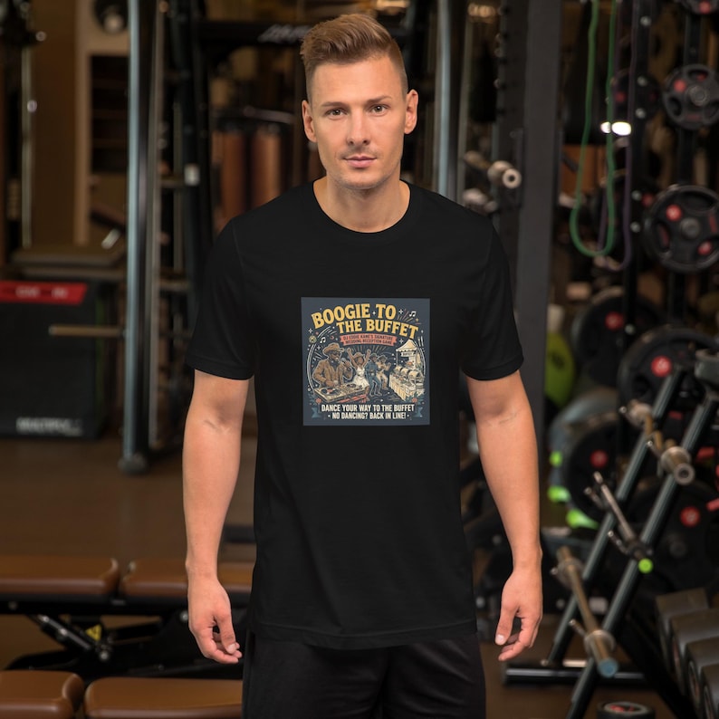Boogie to the Buffet Cowboy T-Shirt | Black Western Wedding Shirt | Funny Country Dance Party Tee