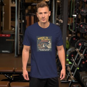 Boogie to the Buffet Cowboy T-Shirt | Black Western Wedding Shirt | Funny Country Dance Party Tee