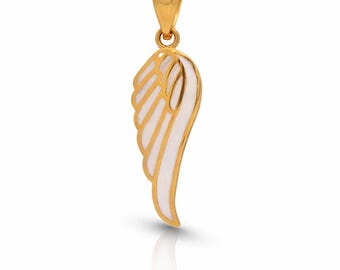 14k Solid gold Angel Wing Pendant, Gold Wing Charm, Minimalist Necklace Pendant, Gift for Her, Birthday, Anniversary, Everyday Jewelry