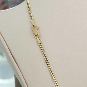 14k SOLID Gold Miami Cuban Curb Link 2mm Chain Necklace 16&quot; 18&quot; 20&quot; 22&quot;, Unisex Adult, 585 Authentic Solid 14K Yellow Gold - Lobster Clasp