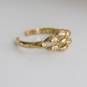 14k Solid Gold Toe Ring, Minimalist, Classy, Waterproof Band Toe Ring, Adjustable Gold Toe Ring, 585 Stamp or 14k, Gift for Her, Yellow