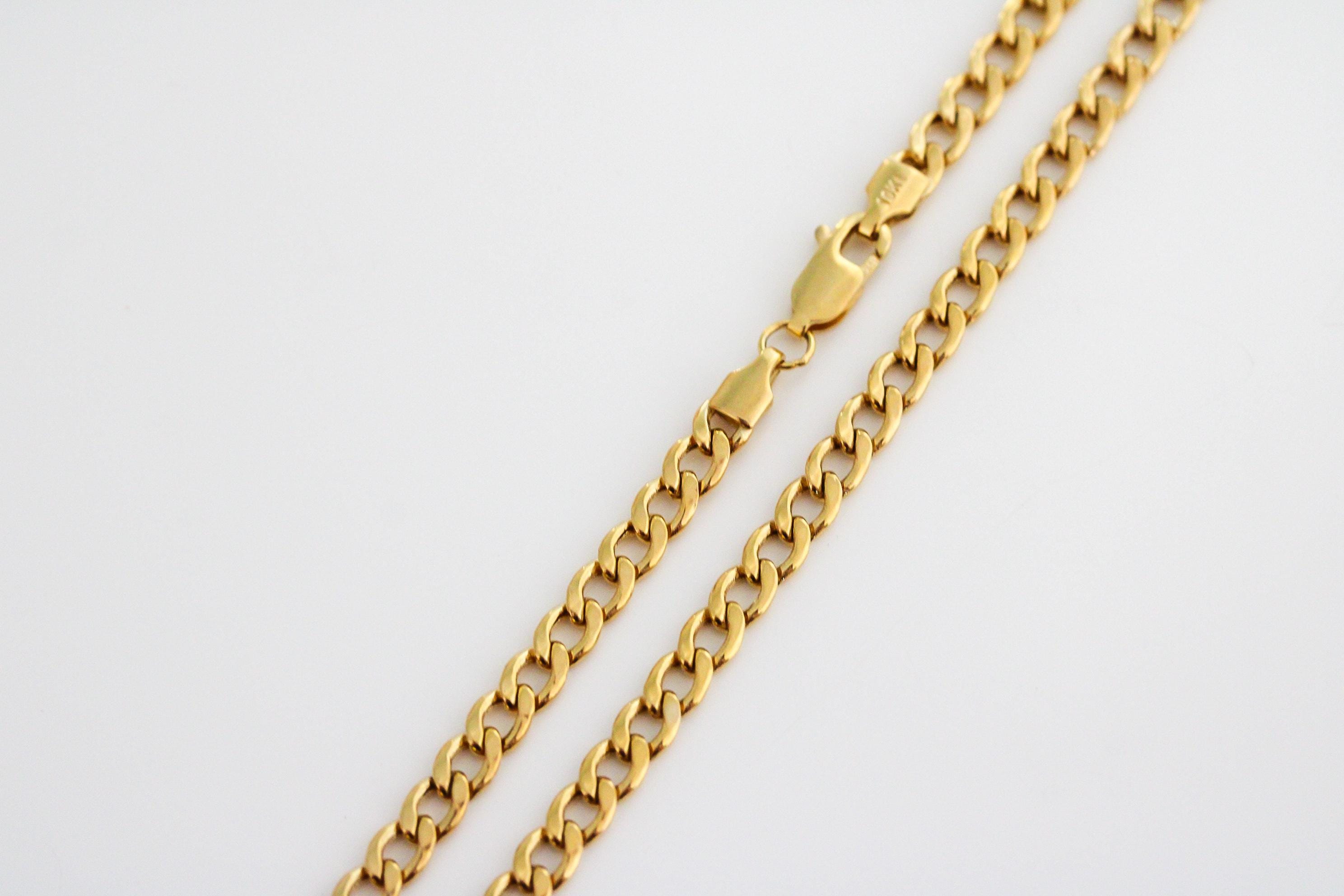 10k SOLID Gold Miami Cuban Curb Link 4mm Chain Necklace 18
