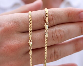 14K Yellow Gold SOLID Miami Cuban Necklace Chain Lobster Claw 2mm-12mm 16-30