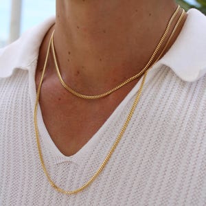 14k SOLID Gold Miami Cuban Curb Link 2.5mm Chain Necklace 18&quot; 24&quot;, Unisex Adult, 585 Authentic Solid 14K Yellow Gold - Lobster Clasp, Miami