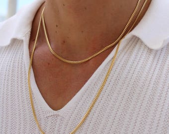 14k SOLID Gold Miami Cuban Curb Link 2.5mm Chain Necklace 18" 24", Unisex Adult, 585 Authentic Solid 14K Yellow Gold - Lobster Clasp, Miami