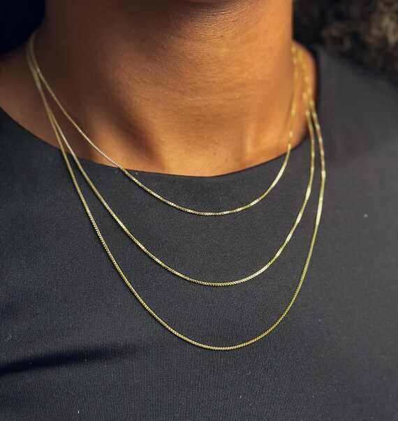 14k Gold Chain For Women Fine Rope Link 16