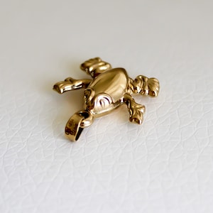 14k Solid Gold Mini Frog Pendant, Frog Necklace, Baby Frog Charm, Yellow Gold, Animal Jewelry, Gift for Her, Him, Birthday, Valentines Gift