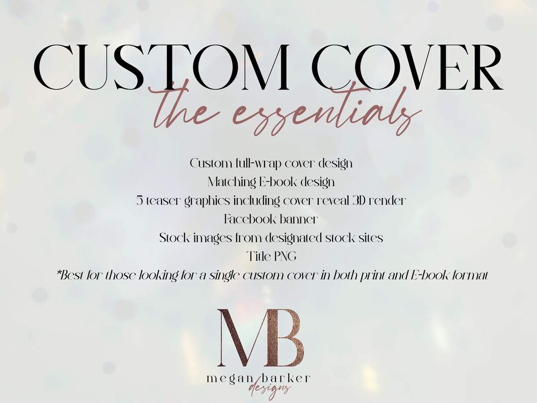 Custom Book Cover Design the Essentials Etsy