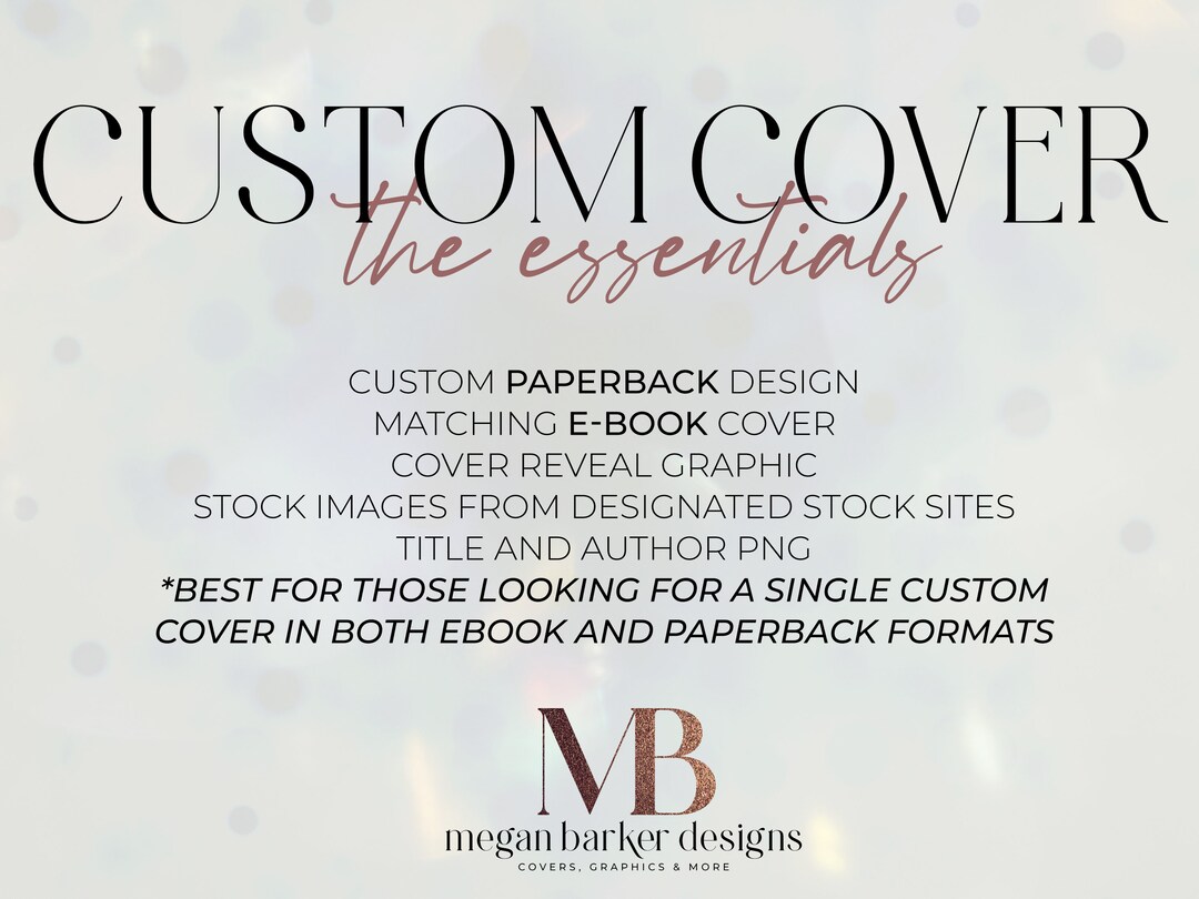 Custom Book Cover Design the Essentials Etsy