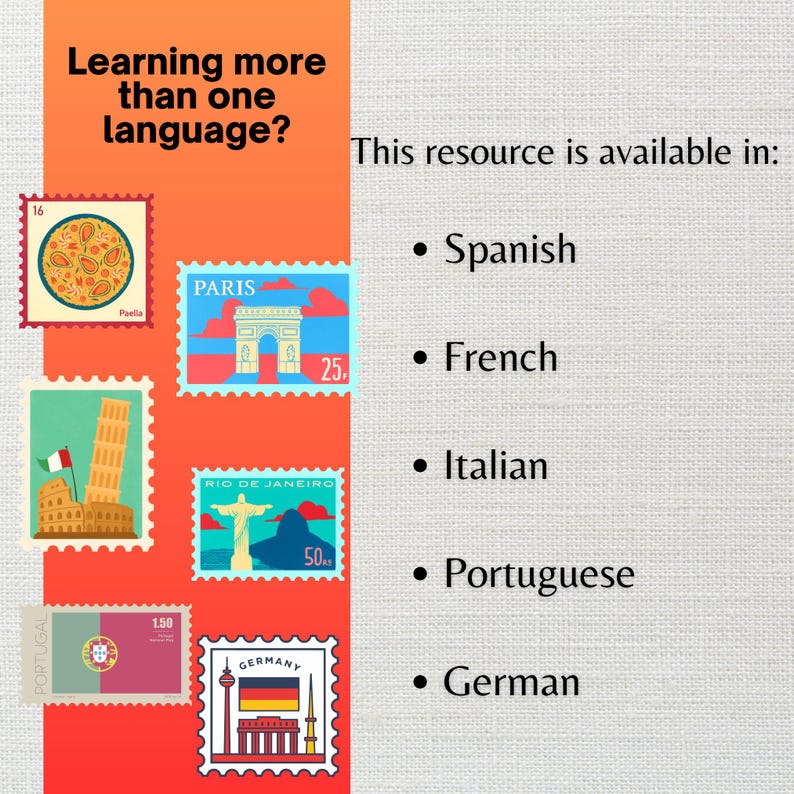 Blank Italian Verb Conjugation Chart | Printable | Instant Download - Etsy