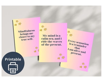 Mindfulness Affirmation Cards, Affirmation Cards for Mindfulness & Meditation