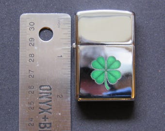 Lucky Shamrock / Bit O Luck Charm Kerosene Flip Top Oil Lighter