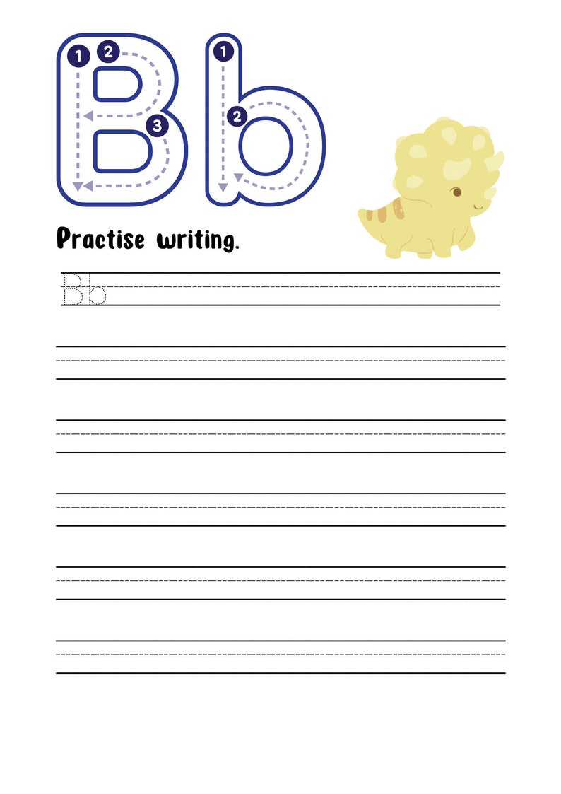 Back to School Dino Alphabet Book Tracing and Writing Letters | Instant ...