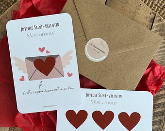 Carte à gratter personnalisée - Cadeau Saint-Valentin