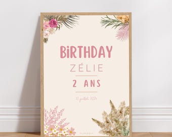Personalized birthday or baptism welcome poster - Sweet theme