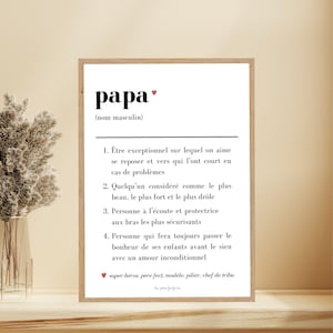Affiche définition papa - Cadeau fête des papas
