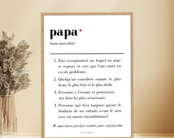 Affiche définition papa - Cadeau fête des papas