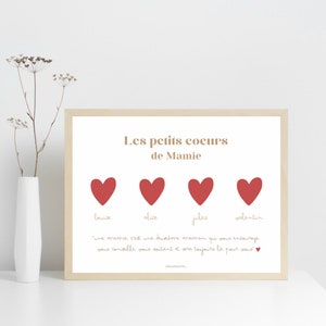 Affiche personnalisée prénoms - Cadeau mamie