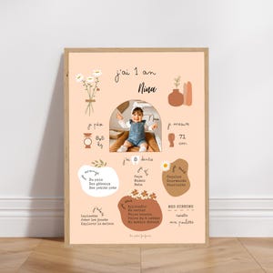 Affiche anniversaire ou baptême personnalisée - Thème Boho Terracotta