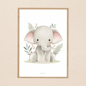 Affiche décoration enfant - Éléphant